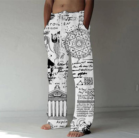 Men's Printed Street Hipster Casual Pants Wide